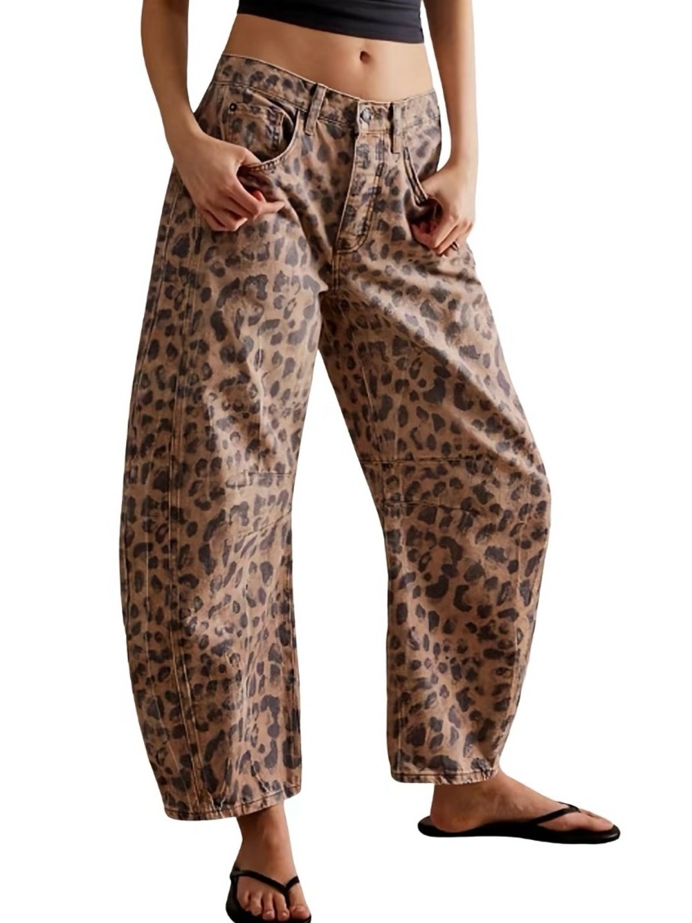 Women’s Barrel Leopard Print Jeans